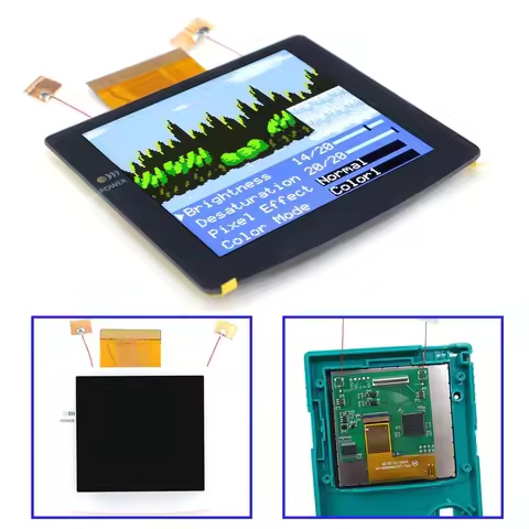 Hispeedido For GBC 2.8" Laminated IPS LCD Screen Backlight Desaturation FRM for Gameboy Color
