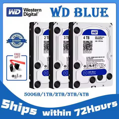 Western Digital WD Blue 1TB 2TB 3TB 4TB 3.5" Hard Drive Disk SATA III 64MB HD For Monitoring Desktop