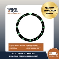 CI0010 SKX007/SRPD Luminous Dual Time Ceramic Bezel Insert