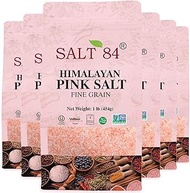 SALT 84 Pink Himalayan Salt Fine Grain – 1LBS/ Each, Pack of 6
