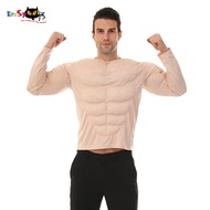 NEW Eraspooky Funny Muscle Man Cosplay Mens Muscle Suit Tunic Halloween Costume For Adult Novelty Ch