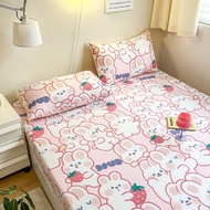 DANSUNREVE fitted bedsheet cute animal printing mattress protector queen bed sheet rabbit&amp;lion design pillowcase skin-friendly cover for single/king size bed