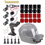 Lammcou Motorcycle Helmet Chin Mount Kits compatible with GoPro Hero 9 8 7， with Extra Camera Tethers, Mount Bases and Adhesive Pads