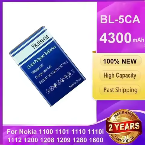 BL-5CA Hardwearing Mobile Phone Battery For Nokia 1100 1101 1110 1110i 1112 1200 1208 1209 1280 1600