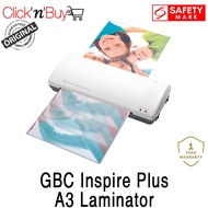 GBC Lamination Machine. A3 Size. Model: GBC Inspire Plus A3 Laminator. Laminates from ID size to A3 