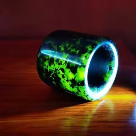 Natural Medicine King Stone Natural Rare Treasure Jade Treasure Magnet Ring with Magnetic Male Atmos