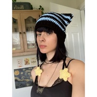 HANDMADE CAT BEANIE HAT/STAR CAT HAT/ CAT HAT CAT BEANIE HAT CUTE BEANIE HAT VIRAL/ FASHION KOREA AE