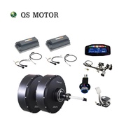 QSMOTOR QS273 12*5.0inch 5000W V4 72V 90kph 2wd Single Shaft Hub Motor With EM200-2 Controller Kits 