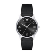 Emporio Armani Men's Kappa Stainless Steel -Quartz Watch with Leather Calfskin Strap