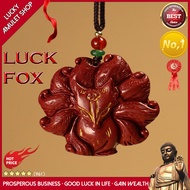 2024 Feng Shui Pendant Purple Gold Sand Fox Pendant Cinnabar Nine-tailed Fox Pendant-Lucky Fox，penda