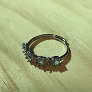 Aquamarine Rhodium Ring