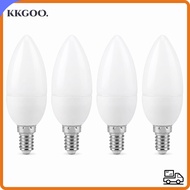 KKGOO 4 Pack LED Bulb, E14 B11 LED Candle Bulb, Energy Saving Aluminum Alloy PC Material Flame Shape