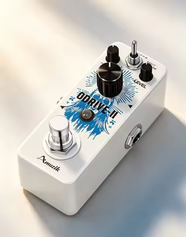 AMUZIK LEF-302B ODRIVE-II TS Overdrive Pedal Dual Warm/Hot Mode True Bypass Mini Metal Guitar Warm D