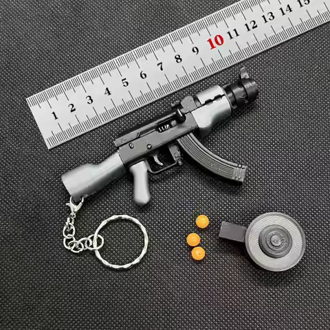 Can Fire Small Balls 3D Printed Mini Ak47 Finger Gun Magazines Drum Cartridges Keychains Backpacks P