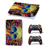 Colorful Skeleton Decal Skin Sticker For PlayStation 5 Gaming Console PS5 Disc 2 Controller Protective Cover Game Accessories