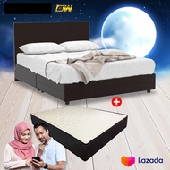 [Combo Set] Nilofa Queen Divan Bed With 8-Inch Queen Size Mattress ( Bed + Mattress Set ) Bed Frame