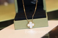 Van Cleef & Arpels 白貝中號四葉草頸鏈 VCA單花天然深海白貝母項鏈
