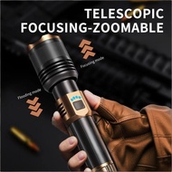 High-Power Flashlight, 10000LM ,Type-C Rechargeable, Waterproof, 26800W, Long Battery Life, 1000M Be