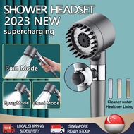【READY STOCK】High Pressure Detachable Handheld Shower Head Set 3 Mode Bathroom Sprayer One Button Stop Original