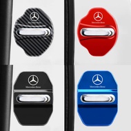 4Pcs/set Metal Car door lock cover protective buckle case for Mercedes Benz W211 W210 W213 W203 W205