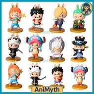 One Piece monkey D Luffy Gear 5 Action Figure The Monster Labubu Set of 6