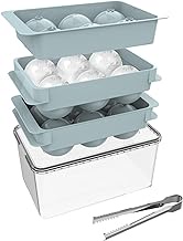 Miaowoof Ice Ball Maker for Mini Fridge, 1.9 Inch Easy Release Round Ice Cube Trays, Space-Saving Large Ice Cube Molds, 2 Pack Ice Trays for Freezer with Lid, Whiskey Ice Cubes for Cocktails &amp; Bourbon