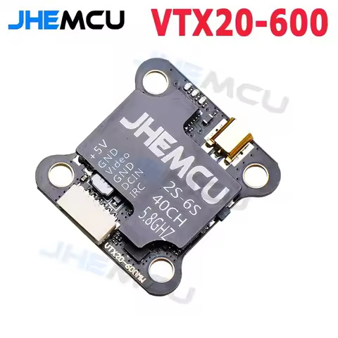 JHEMCU VTX20-600 5.8G 40CH FPV Transmitter PitMode 25mW 100mW 200mW 400mW 600mW 7-26V Adjustable VTX