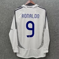 RMD 05-06 06-07 Season Real Madrids Retro Long Sleeve Home Away Jersey Football Raul David Beckham R