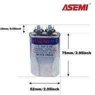 7.5 uF ±6% 7.5 MFD 370V 450V CBB65 Oval Run Start Capacitor for AC Motor Run or Fan Start and Cool o
