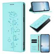 Cute Cat Leather Flip Wallet Case for Motorola Moto Edge 40 60 70 Fusion X30 X40 2025 Pro Plus 2023