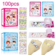 100 pcs Waterproof Breathable Cute Cartoon Band Aid Homeostatic Self Adhesive Bandage First Aid Kit 