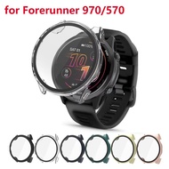 Hard PC Case for Garmin Forerunner 970/570 Smartwatch Full Glass Screen Protector Film Protective Fr
