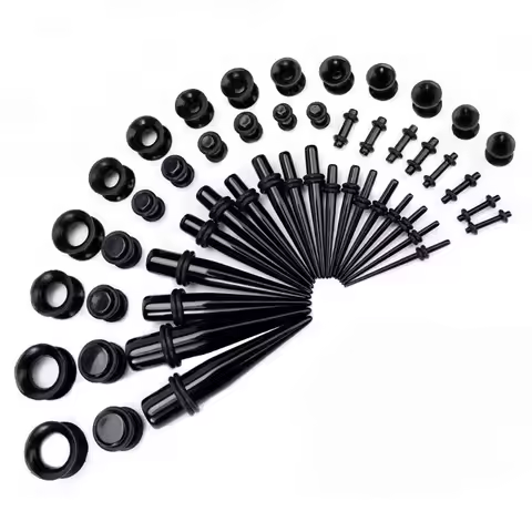 Ear Gauges Expanders Unisex Acrylic 50pcs 14g-00g Ear Plugs Cone Auricle Puncture Jewelry Comfortabl