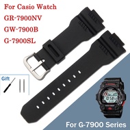 16mm Watch Strap Rubber for Casio G7900 Wristband G-7900 SL GW-7900B GR-7900NV Male Silicone Wristband Bracelet for Men's Watches Band Replacement