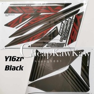 Y16 Y16ZR 155 Custom Batman ( 30 ) Body Cover Stripe Sticker - Black / MBM3 Blue ( Orange ) / DNPM1 Purple / Red