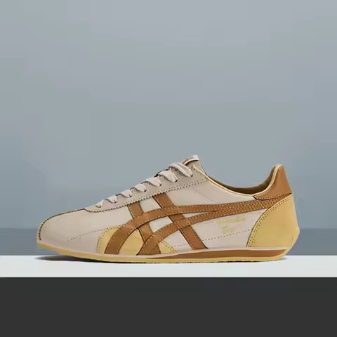 Onitsuka Tiger Runspark Retro Sports Versatile Lightweight Low-Top Casual Running Shoes, Unisex, Bei