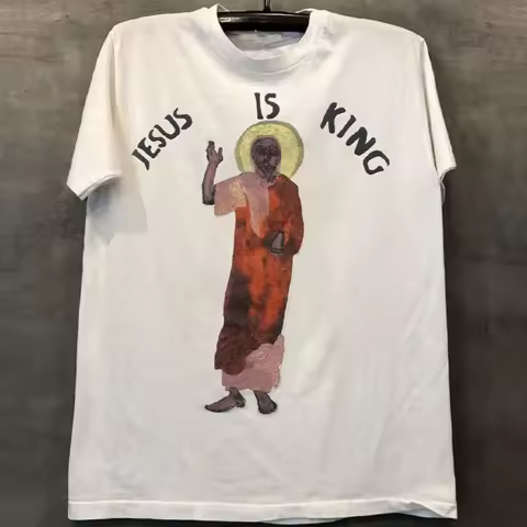 Kanye West Jesus Is King Basic White Short-sleeved T-shirt Classic S-4XL Men's and Women's Casual Pr