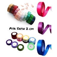 1 roll 2 cm Satin Ribbon Plain Satin Ribbon Gift Ribbon 2 cm
