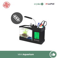 EECOO USB Desktop Aquarium Mini Fish Tank with Running Water aquarium mini 1 set lengkap akuarium 1 