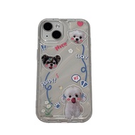 [ส่วนลด]เคสใสใส่โทรศัพท์มือถือลายลูกสุนัขน่ารัก 3ตัว เคส ไอโฟน 11 For iPhone12 13 14 15Pro MAX X XS XR XS 7 8Plus SE2020