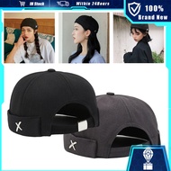 Retro Cap Without Brim Cotton Docker Hat for Men Women Beanie Cap Adjustable Miki Hat