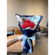 Bouquet Of 3 Roses Korean Bow