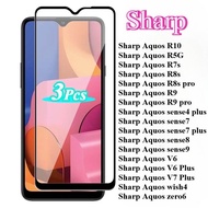 For Sharp Aquos zero6 wish4 V7 V6 sense 9 8 7 4 Plus HD Black Edge Tempered Glass Film For Sharp Aqu