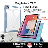 (SG) LionShield MagRotate Case for iPad Air 5/4/Gen 9/8/7 (10.2)/Pro 11/Pro 12.9/10th Gen/ Mini 6, Smart cover casing