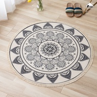 Thảm Tròn Canvas Bohemian Trang Trí