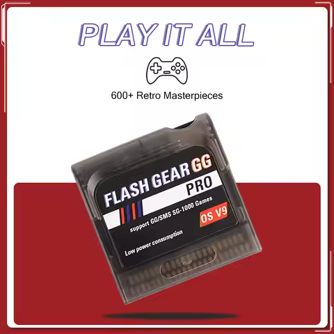 Flash Gear GG Pro OS V9 Game Cartridge For Game Gear 600 In 1 Retro Game Card With 8GB Micro SD card