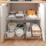 Kitchen CabinetdiyPull-out Basket Homemade Mesh Basket Drawer Style Rack Pull-out Iron Mesh Storage Basket