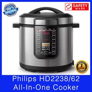 Philips HD2238/62 Electric Pressure Cooker. 8 L Capacity. LED Display. 20 Preset Cooking Function. Safety Mark Approved.