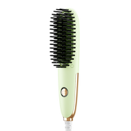 Japan AKIRA Mini Portable Ceramic Negative ion Hair Straightener Comb Straightening Beard Brush for