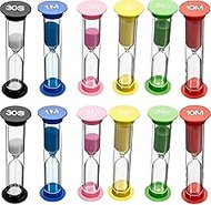 Set of 12 Hourglass, Hourglass Teeth Brushing Children, Colourful Hourglass Set for Children, Hourgl